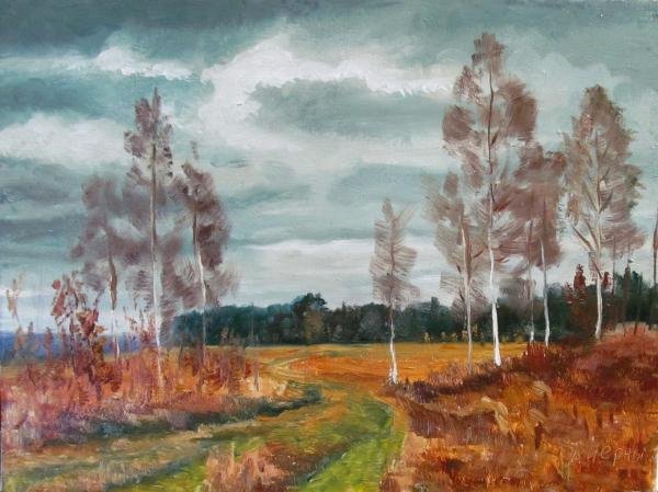 Иллюстрация к стиху Есенина Нивы сжаты Рощи голы