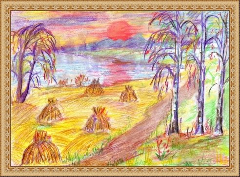 Иллюстрация Нивы сжаты Рощи Есенин