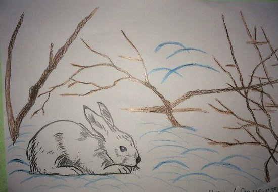 Иллюстрация к стихотворению про зайца н.рубцов