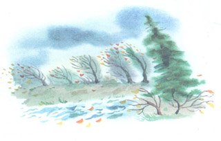 Иллюстрация к стихотворению Некрасова перед дождем