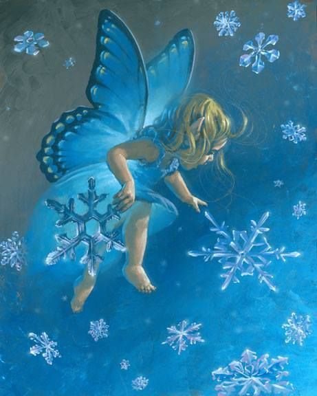 Фея и снежинки