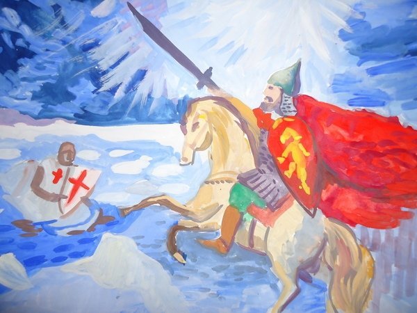 Александр Невский Ледовое побоище рисунок