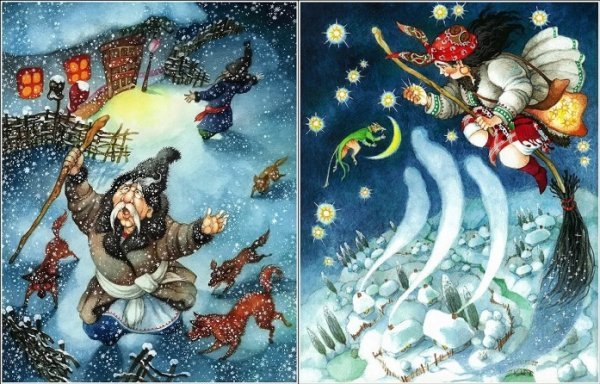 Иллюстрация вечер в природе