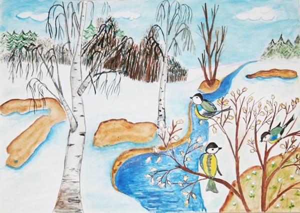 Ранняя Весна акварель