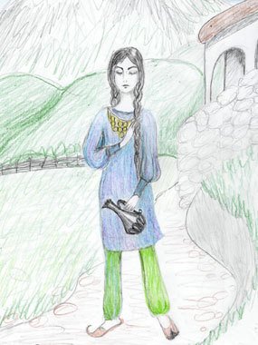 Кавказский пленник Дина рисунок