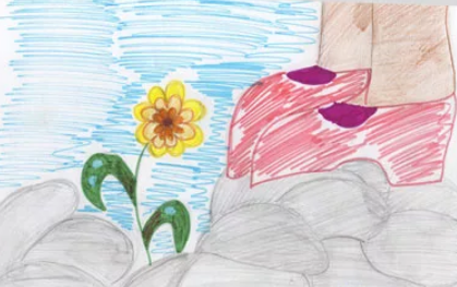 Цветок на земле иллюстрация