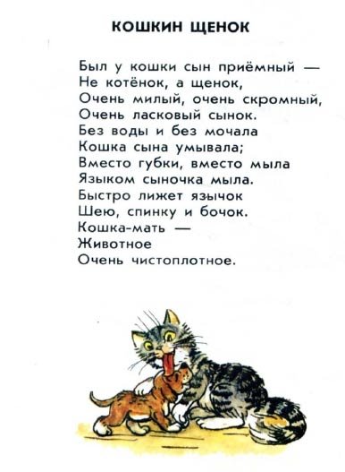 Кошкин щенок стихотворение