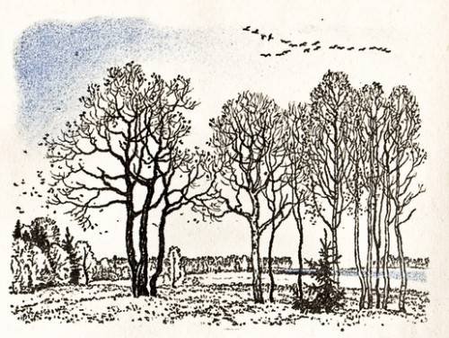 Уж небо осенью дышало иллюстрация