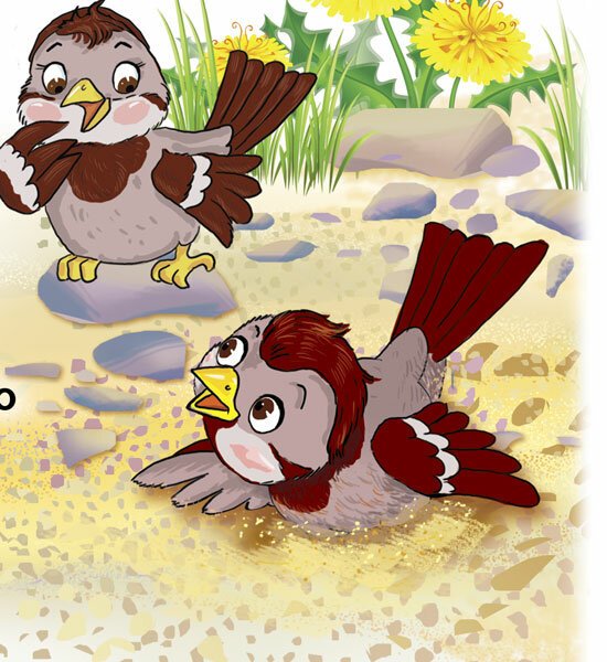 Воробушки мультяшные