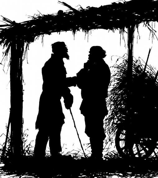 Хорь и Калиныч рисунок карандашом