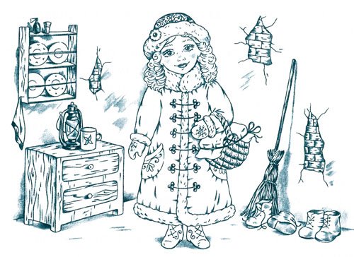 Рисунок к произведению Рождество девочка блок