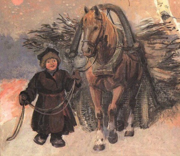 Иллюстрация к произведению Некрасова крестьянские дети