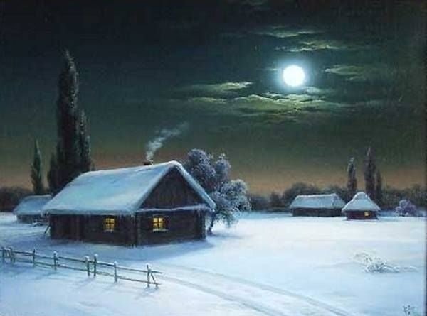 Иван Саввич Никитич "зимняя ночь в деревне"