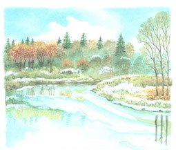 Рисунок к стиху Некрасова славная осень