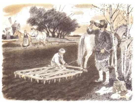 Два плуга Ушинский иллюстрации