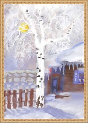 Белая береза иллюстрация