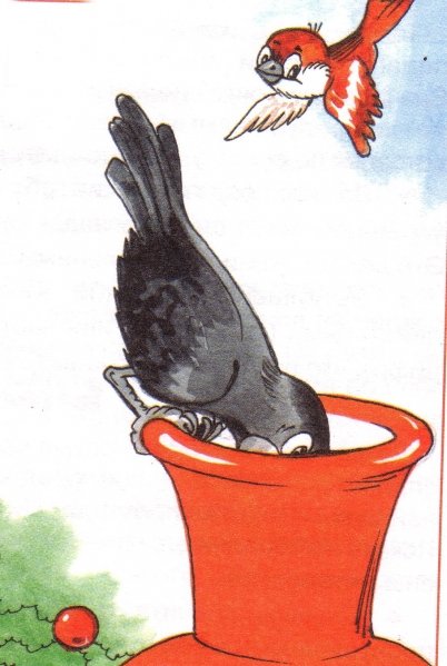 Галка и кувшин толстой