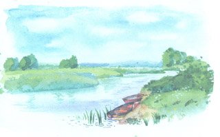 Иллюстрация к стихотворению в небе тают облака