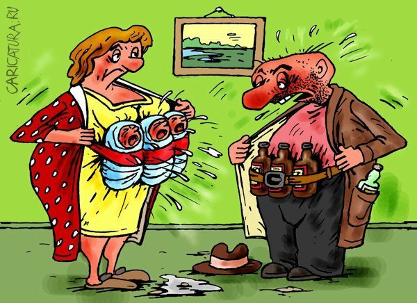 Алкоголик карикатура