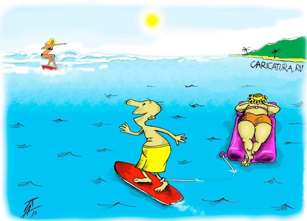 Карикатуры на пляже