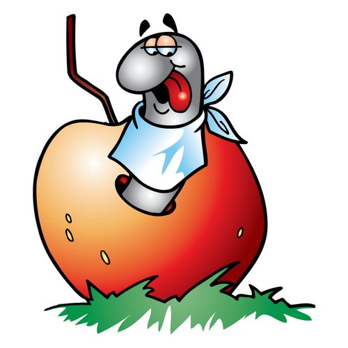 Яблоко с червяком