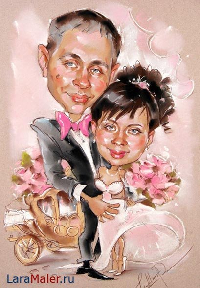 Шарж в свадебном стиле