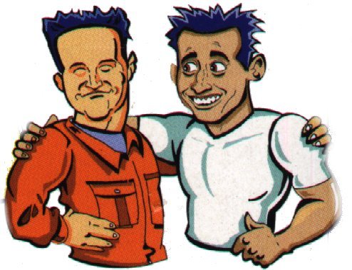 Карикатура два приятеля