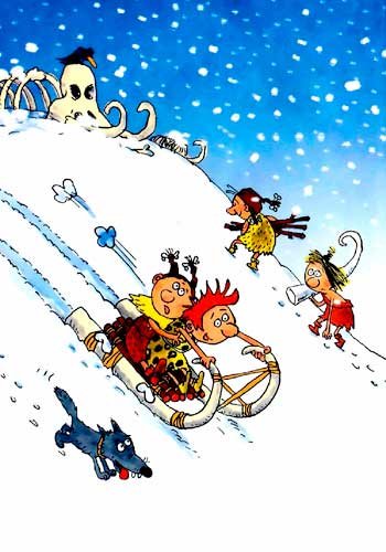 Катаюсь с горки карикатура