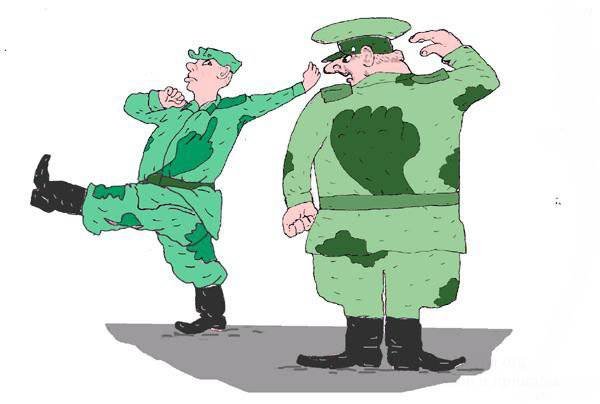 Карикатура солдата в армии