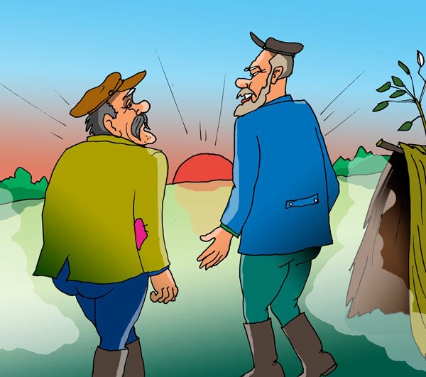 Разговор двух мужчин карикатура