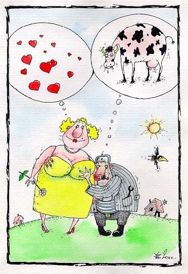 Корова карикатура