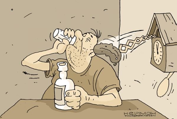 Алкоголик карикатура
