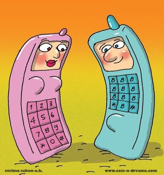 Сотовые телефоны карикатуры