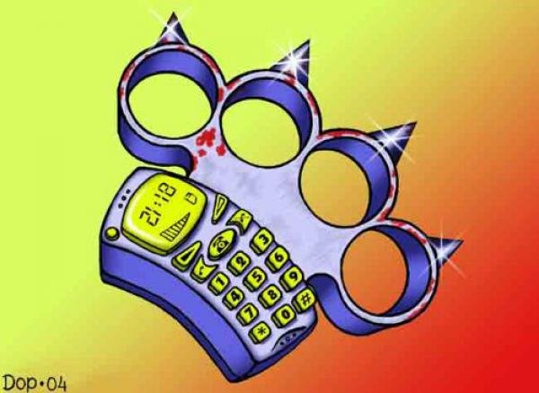 Мобильный телефон карикатура