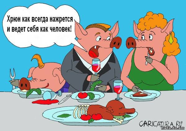 Свинья карикатура