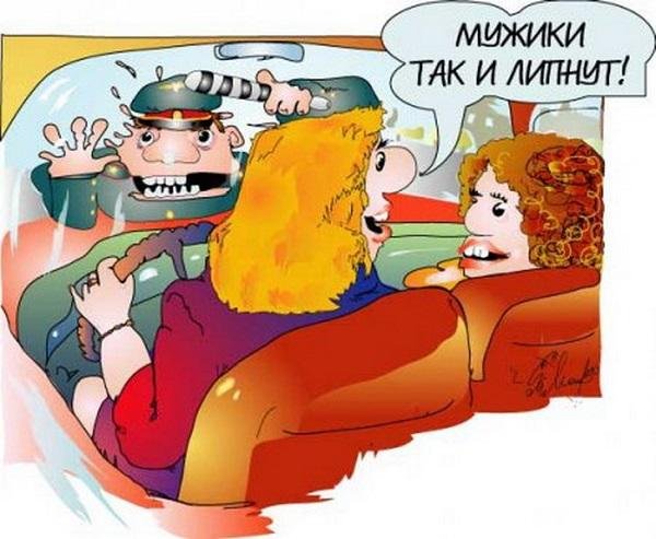 Баба за рулем карикатура
