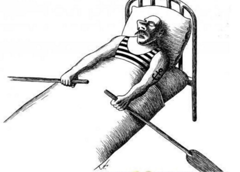 Открытка мужик с веслом