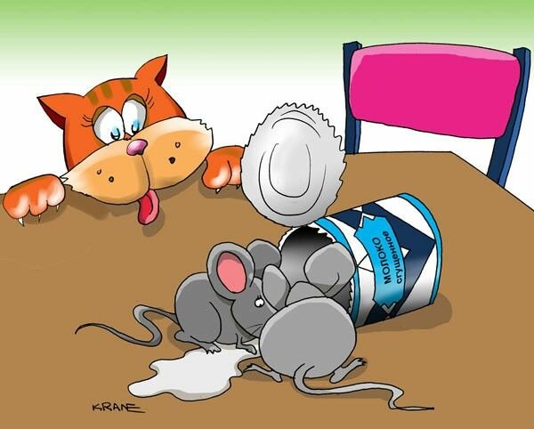 Карикатуры коты и мыши