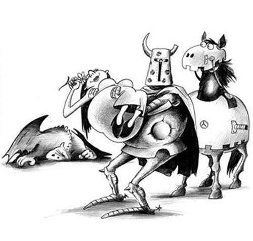 Рыцарь на коне мультяшный смешной