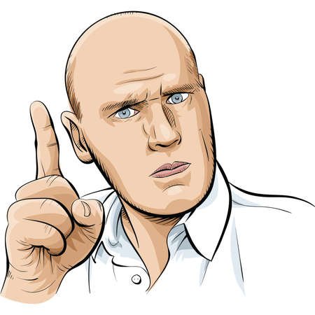 Нарисованный мужчина с лысиной