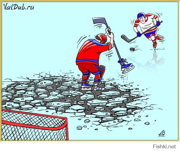 Карикатуры про хоккей с шайбой