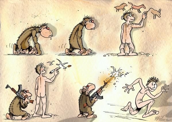 Обезьяна карикатура