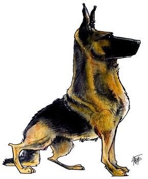 Шарж собака немецкая овчарка