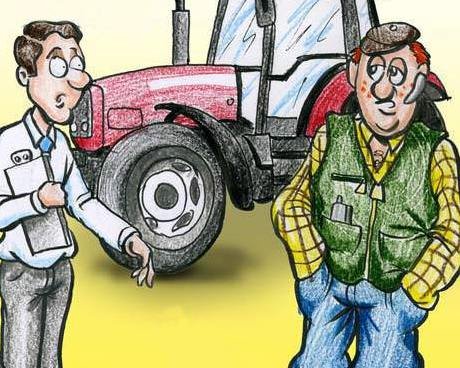 Шарж на тракторе