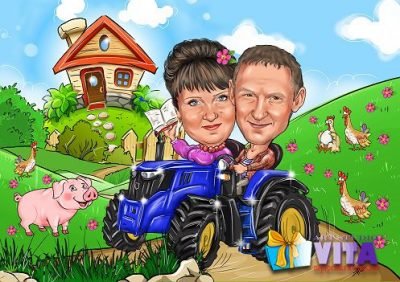 Карикатура тракторист на тракторе (47 фото)