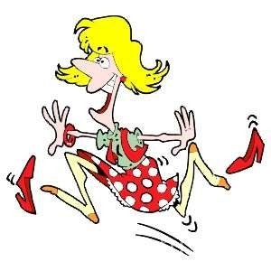 Карикатура Бегущая женщина