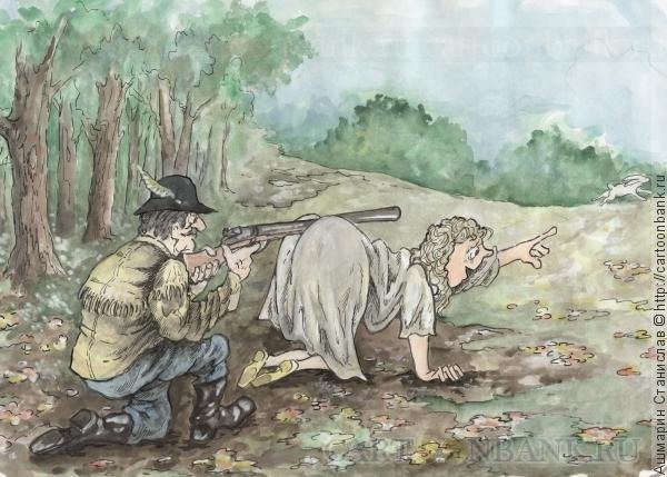 Медведь гонится за человеком