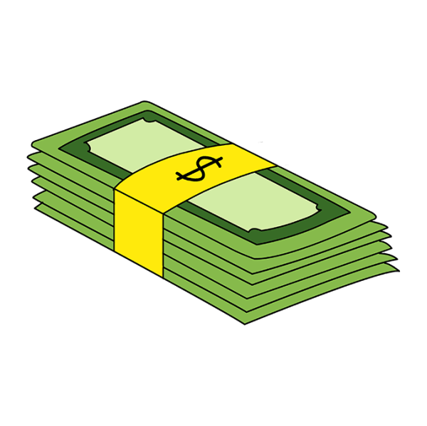 Пачка денег нарисованная