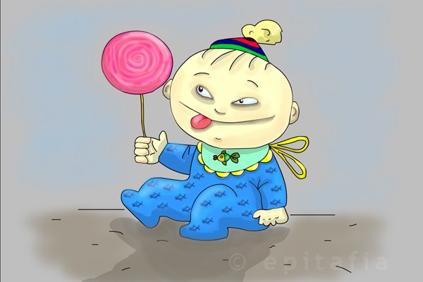 Мальчик с леденцом из мультика