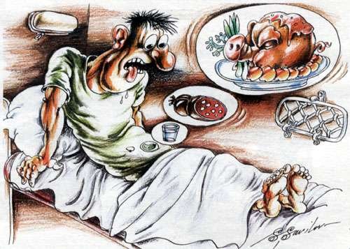 Карикатура голодный желудок